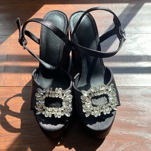 Black platform heels, size 6/36